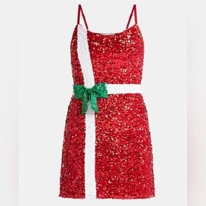 No Boundaries Sequin Christmas Present Mini Dress